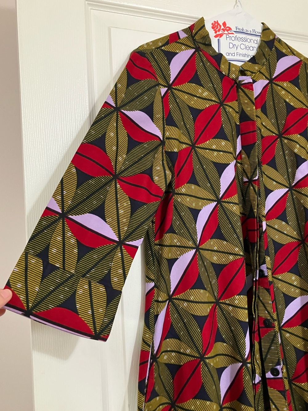 Zuri Kenya Leaf Print Dress Small